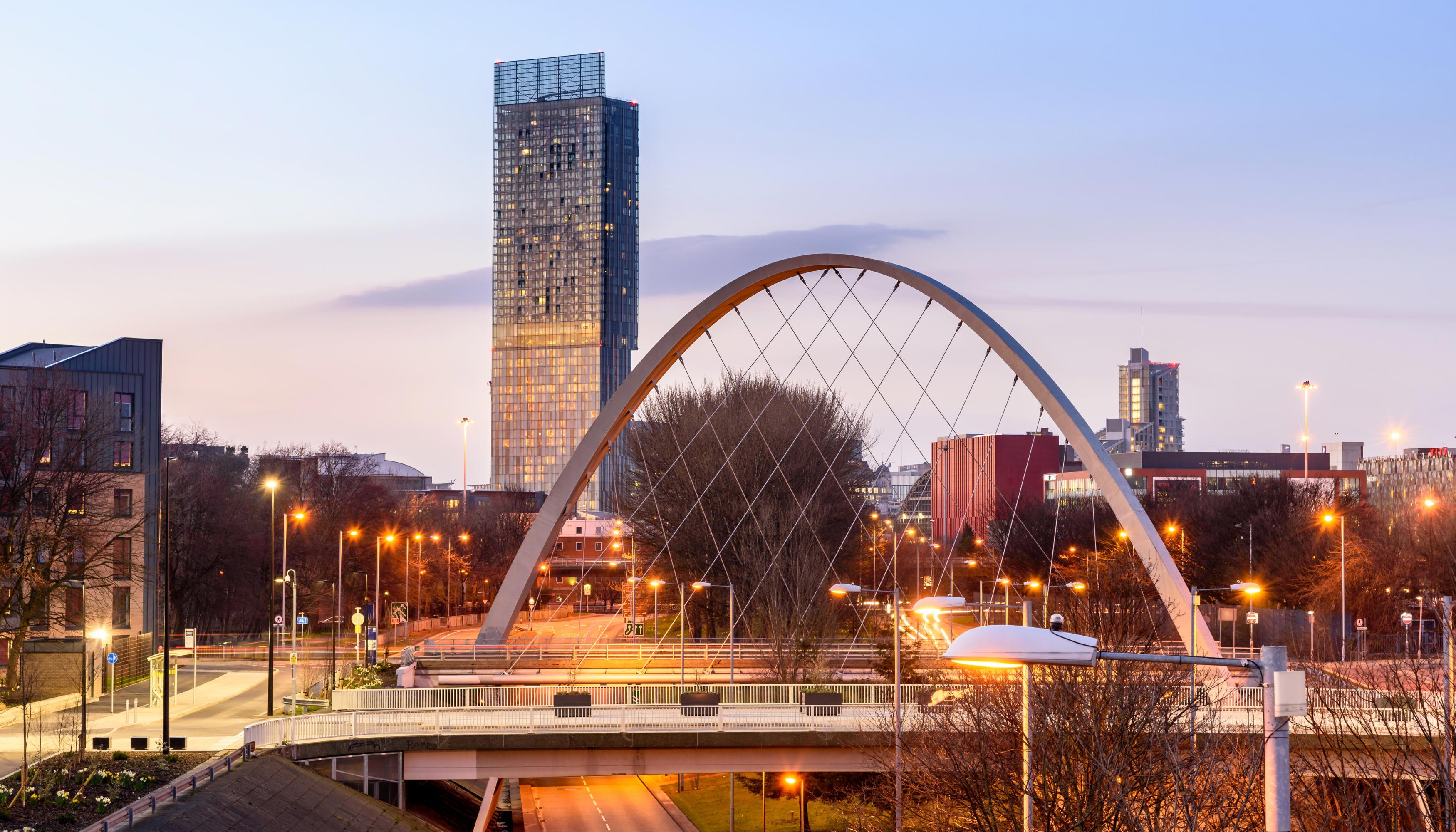 landscape of bridge in manchester